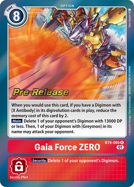 Gaia Force ZERO [BT9-095] [X Record Pre-Release Promos] | Red Riot Games CA