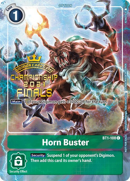 Horn Buster [BT1-108] (2021 Championship Finals Tamer's Evolution Pack) [Release Special Booster Promos] | Red Riot Games CA