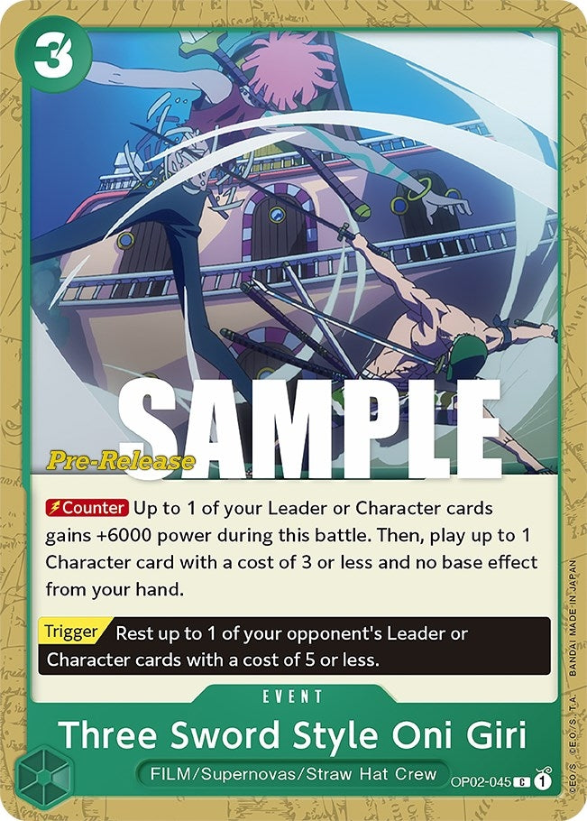 Image for Three Sword Style Oni Giri [Paramount War Pre-Release Cards]
