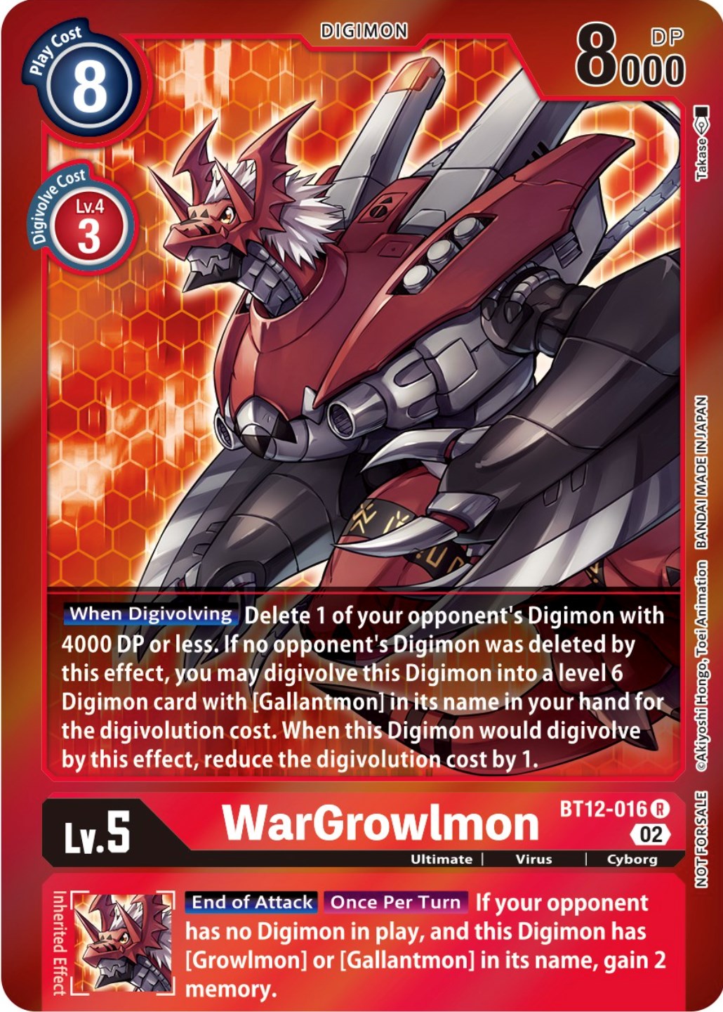 WarGrowlmon [BT12-016] (Tamer Party -Special-) [Across Time Promos] | Red Riot Games CA