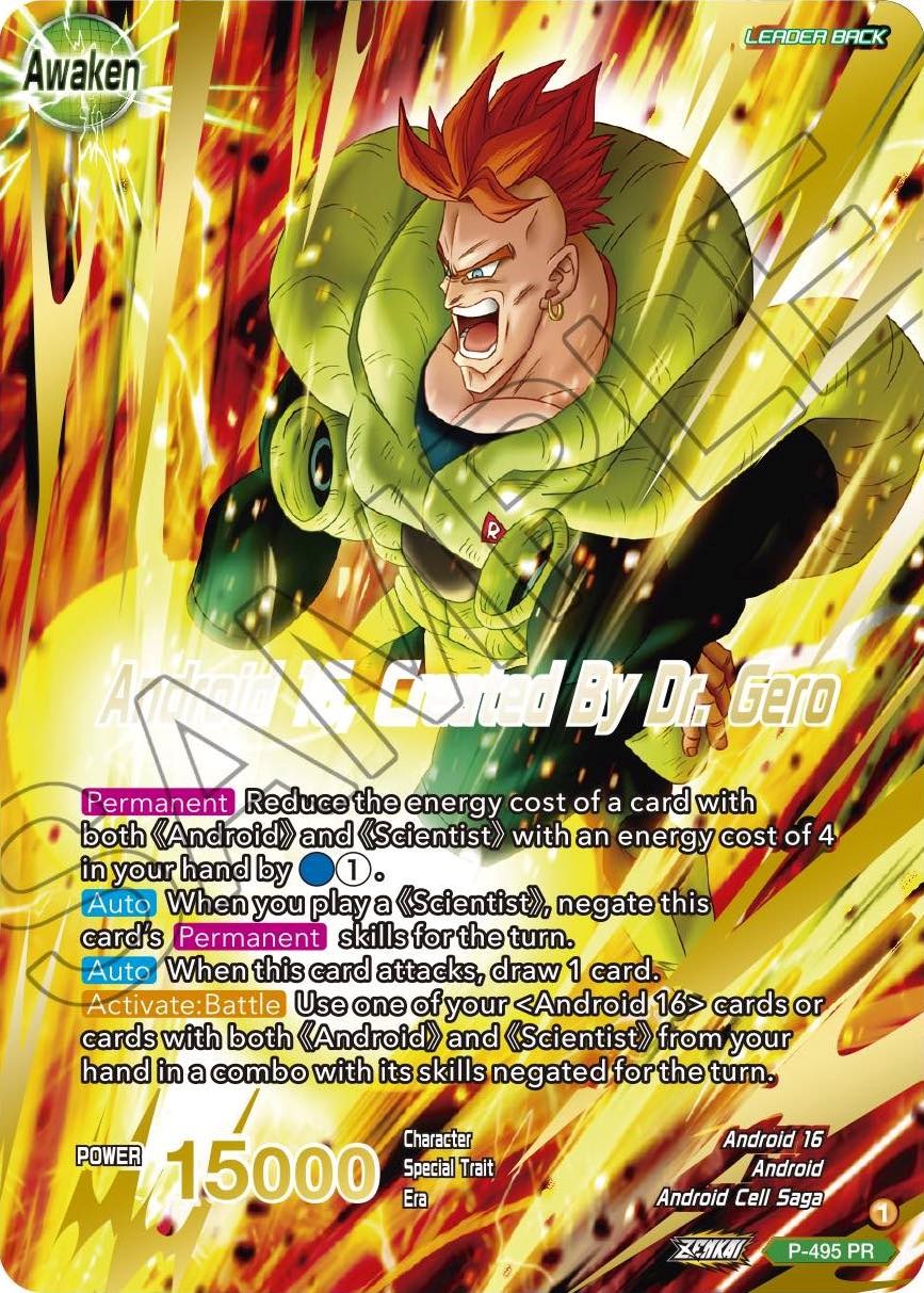 Android 16 // Android 16, Created By Dr. Gero (Gold Stamped) (P-495) [Promotion Cards] | Red Riot Games CA