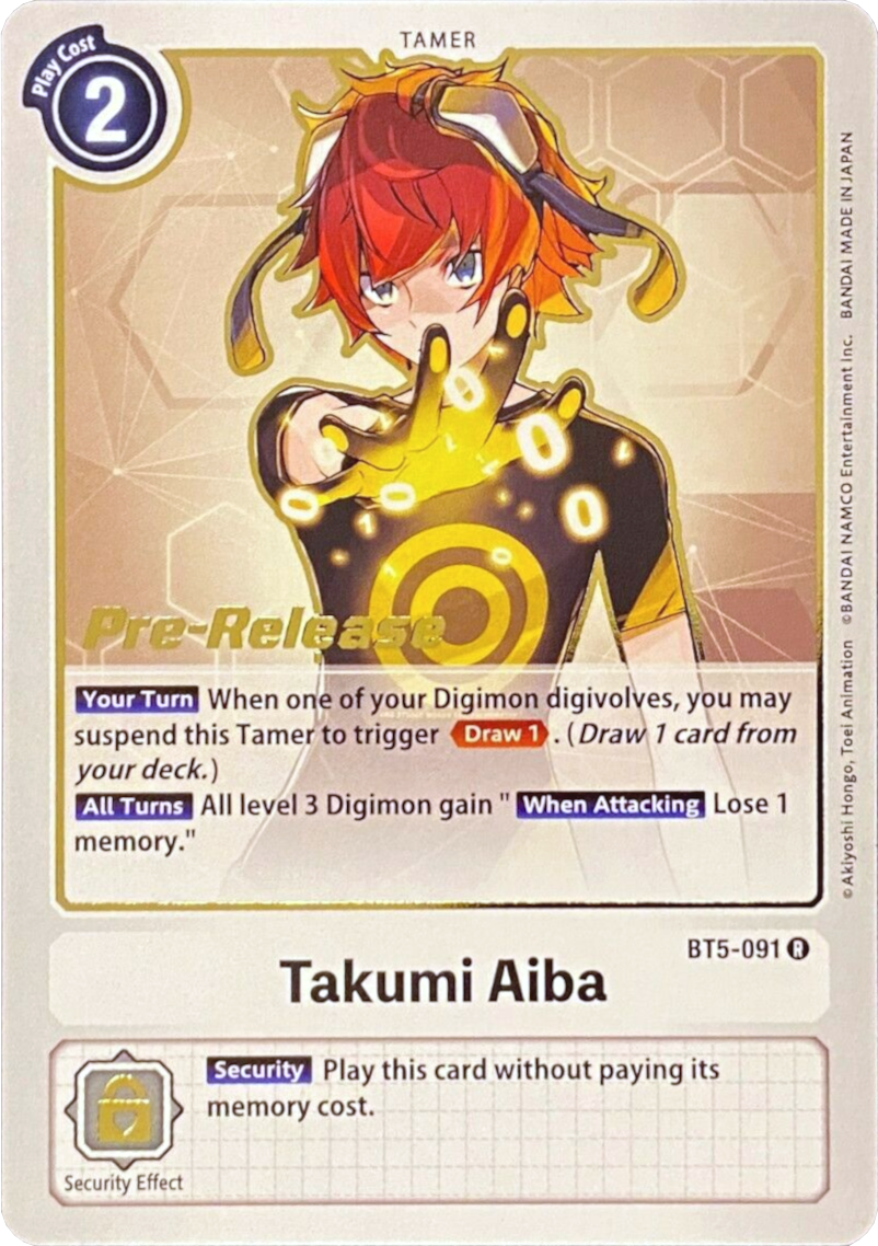 Takumi Aiba [BT5-091] [Battle of Omni Pre-Release Promos] | Red Riot Games CA