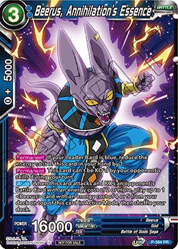 Beerus, Annihilation's Essence (Tournament Pack Vol. 8) (P-384) [Tournament Promotion Cards] | Red Riot Games CA
