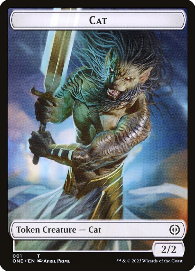 Phyrexian Goblin // Cat Double-Sided Token [Phyrexia: All Will Be One Tokens] | Red Riot Games CA