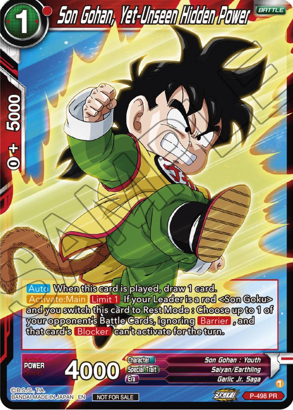 Son Gohan, Yet-Unseen Hidden Power (Zenkai Series Tournament Pack Vol.4) (P-498) [Tournament Promotion Cards] | Red Riot Games CA