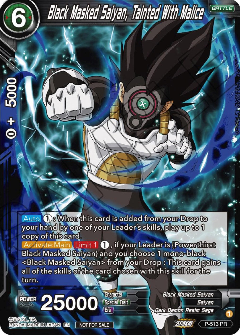 Black Masked Saiyan, Tainted With Malice (Zenkai Series Tournament Pack Vol.4) (P-513) [Tournament Promotion Cards] | Red Riot Games CA