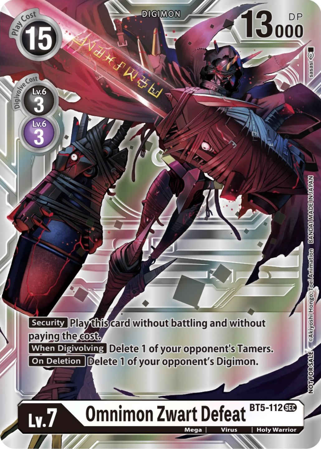 Omnimon Zwart Defeat [BT5-112] (Silver Alternate Art) [Alternative Being Booster] | Red Riot Games CA