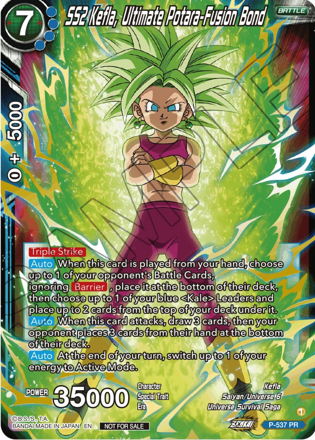 SS2 Kefla, Ultimate Potara-Fusion Bond (Championship Selection Pack 2023 Vol.2) (Gold-Stamped Silver Foil) (P-537) [Tournament Promotion Cards] | Red Riot Games CA