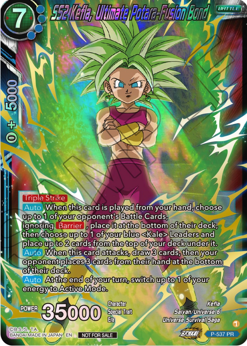 SS2 Kefla, Ultimate Potara-Fusion Bond (Championship Selection Pack 2023 Vol.2) (Gold-Stamped Shatterfoil) (P-537) [Tournament Promotion Cards] | Red Riot Games CA