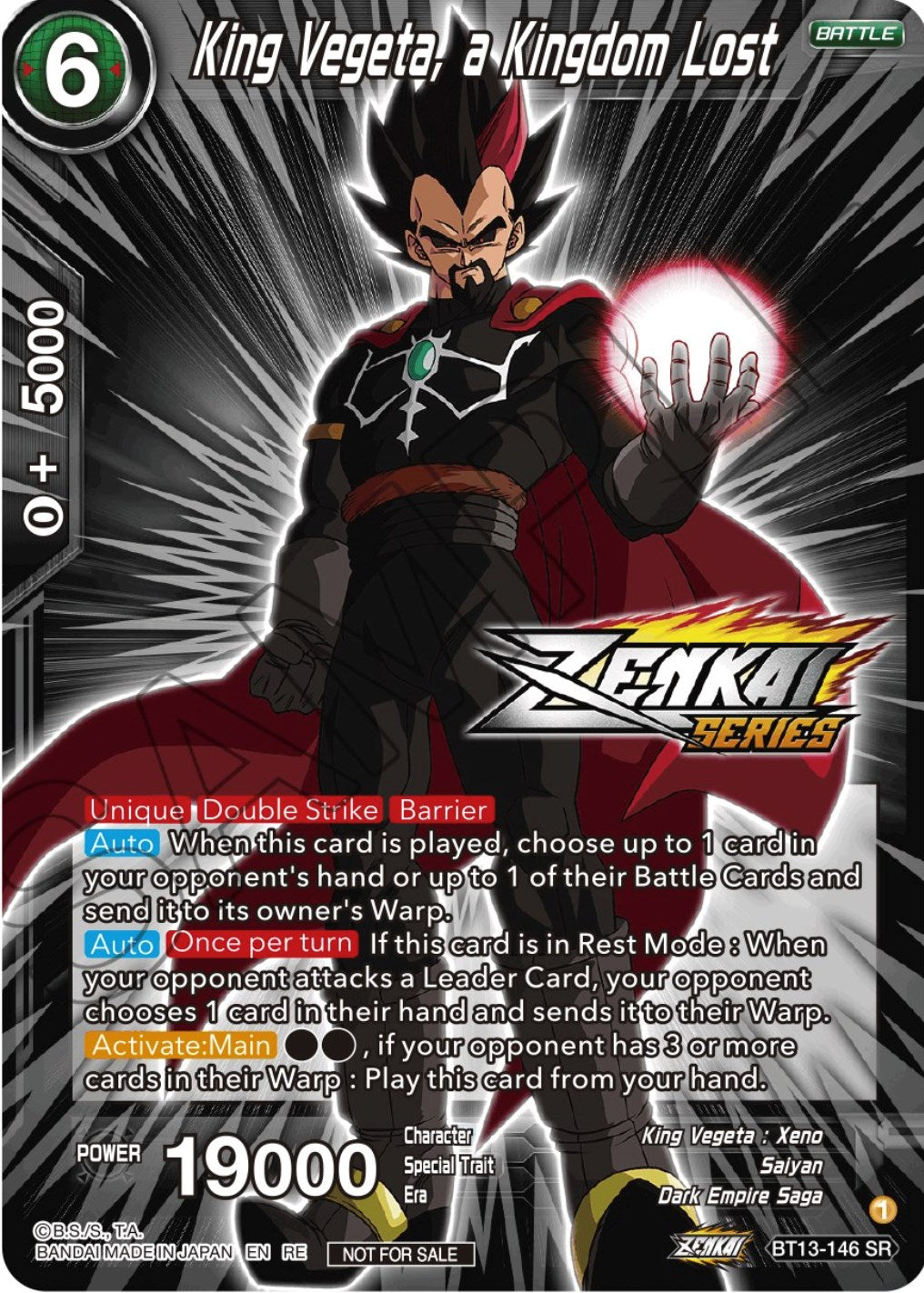 King Vegeta, a Kingdom Lost (Event Pack 12) (BT13-146) [Tournament Promotion Cards] | Red Riot Games CA