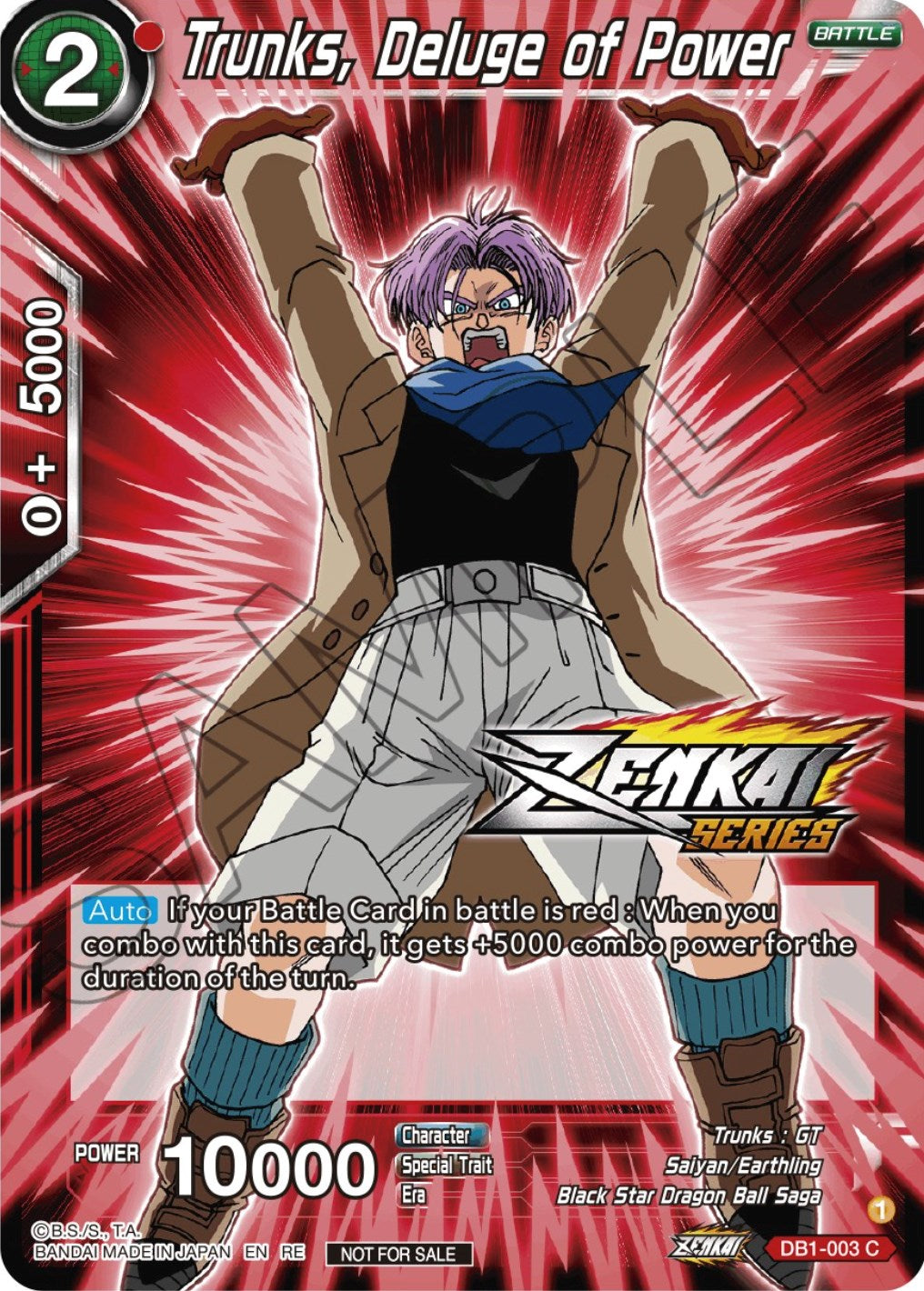 Trunks, Deluge of Power (Event Pack 12) (DB1-003) [Tournament Promotion Cards] | Red Riot Games CA