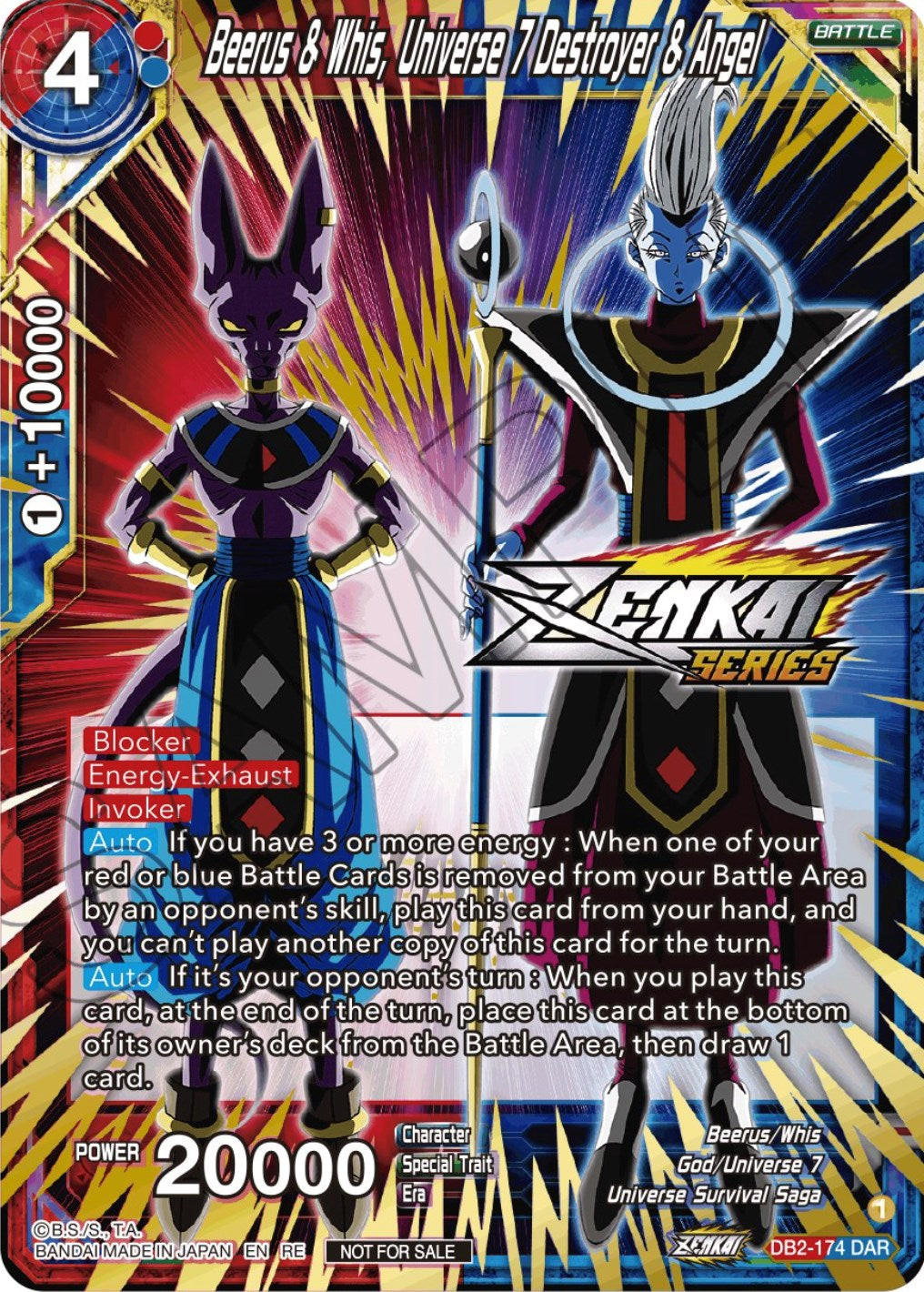 Beerus & Whis, Universe 7 Destroyer & Angel (Event Pack 12) (DB2-174) [Tournament Promotion Cards] | Red Riot Games CA