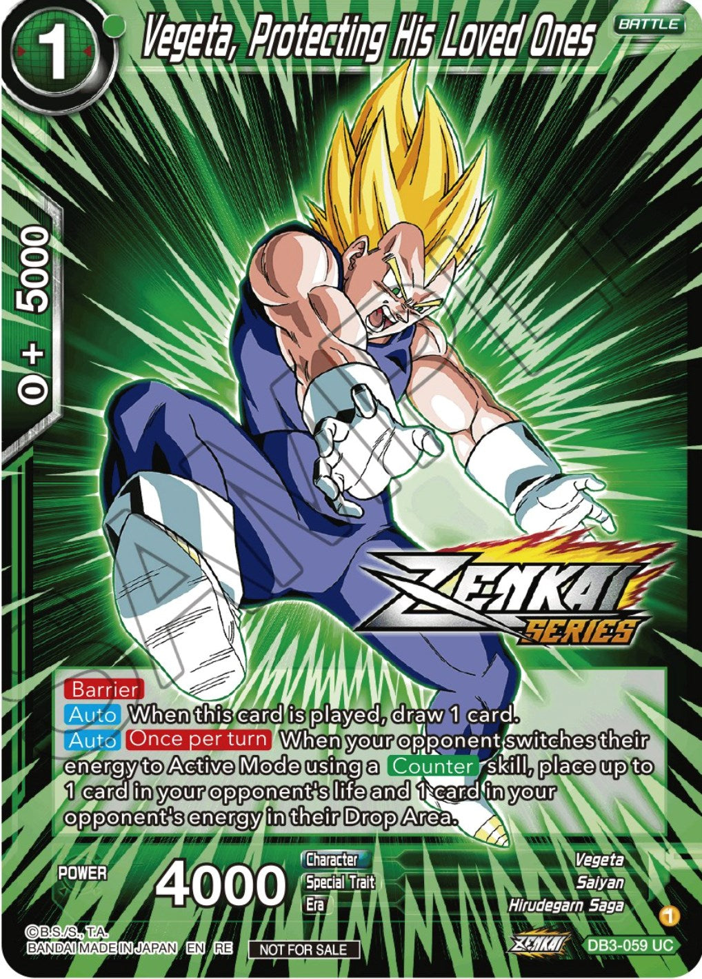 Vegeta, Protecting His Loved Ones (Event Pack 12) (DB3-059) [Tournament Promotion Cards] | Red Riot Games CA