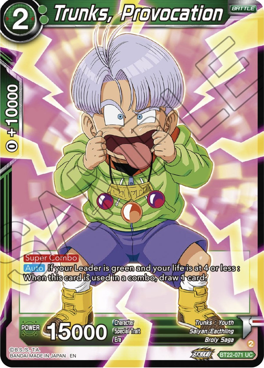 Trunks, Provocation (BT22-071) [Critical Blow] | Red Riot Games CA