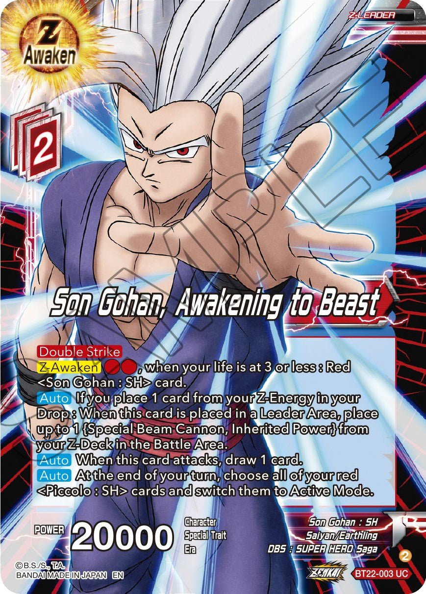 Son Gohan, Awakening to Beast (BT22-003) [Critical Blow] | Red Riot Games CA