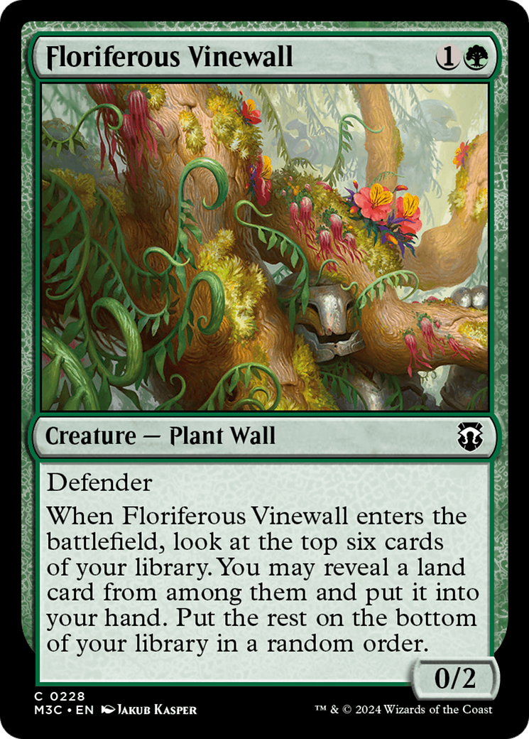 Floriferous Vinewall (Ripple Foil) [Modern Horizons 3 Commander] | Red Riot Games CA