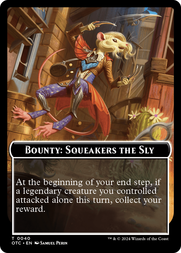 Bounty: Squeakers the Sly // Bounty Rules Double-Sided Token [Outlaws of Thunder Junction Commander Tokens] | Red Riot Games CA