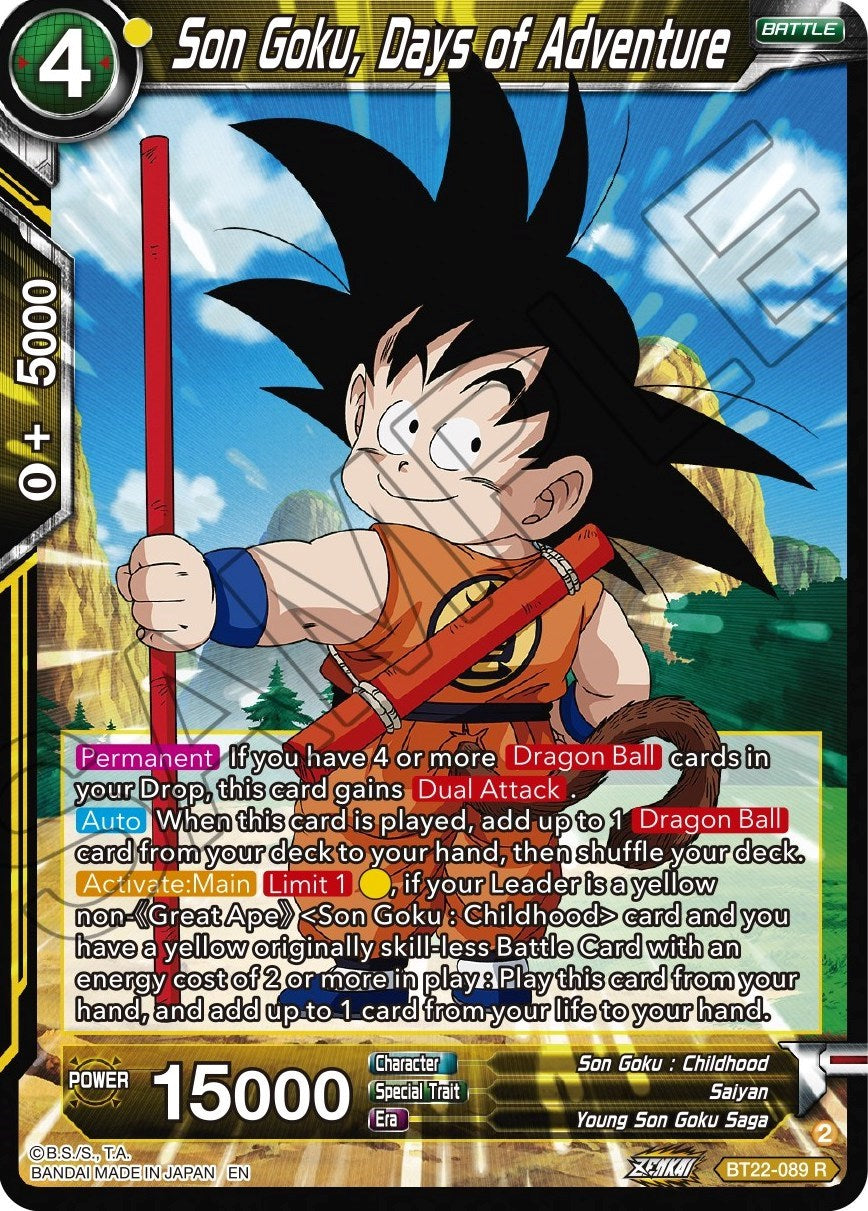 Son Goku, Days of Adventure (BT22-089) [Critical Blow] | Red Riot Games CA