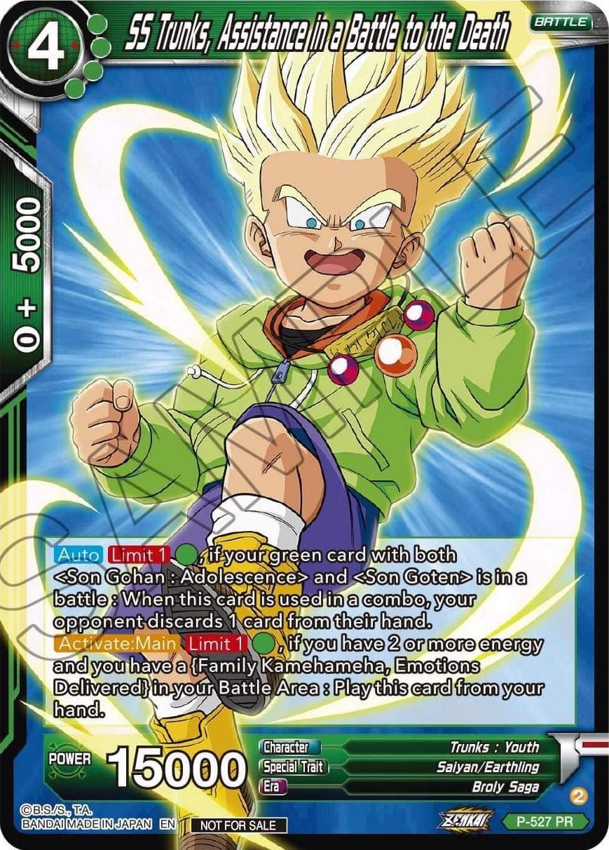 SS Trunks, Assistance in a Battle to the Death (Zenkai Series Tournament Pack Vol.5) (P-527) [Tournament Promotion Cards] | Red Riot Games CA