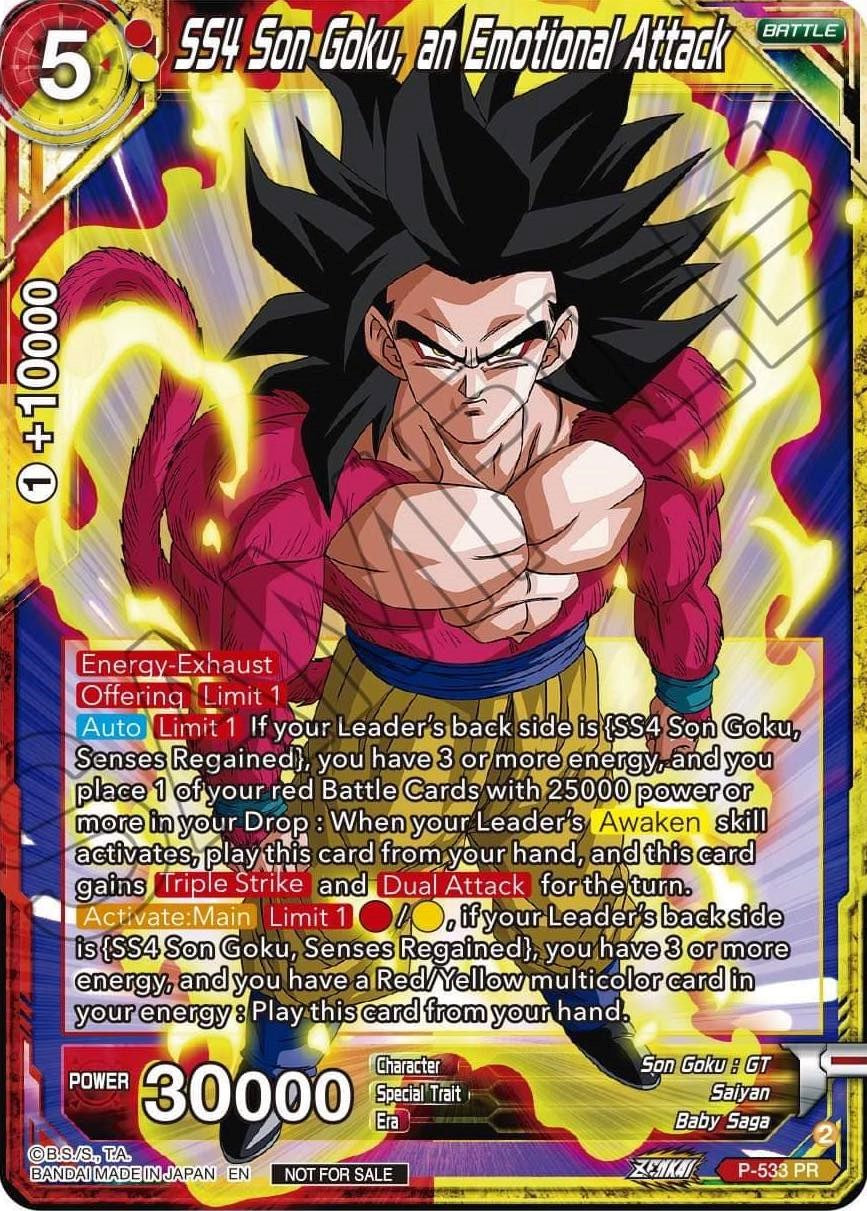 SS4, Son Goku, an Emotional Attack (Zenkai Series Tournament Pack Vol.5) (P-533) [Tournament Promotion Cards] | Red Riot Games CA