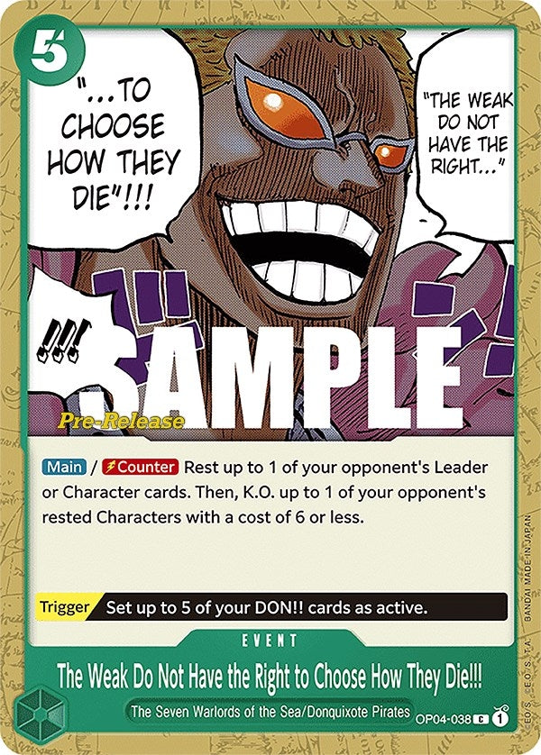 Image for The Weak Do Not Have the Right to Choose How They Die!!! [Kingdoms of Intrigue Pre-Release Cards]