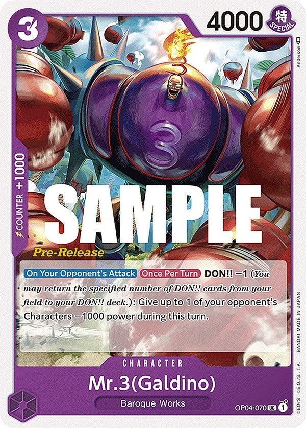 Image for Mr.3 (Galdino) [Kingdoms of Intrigue Pre-Release Cards]