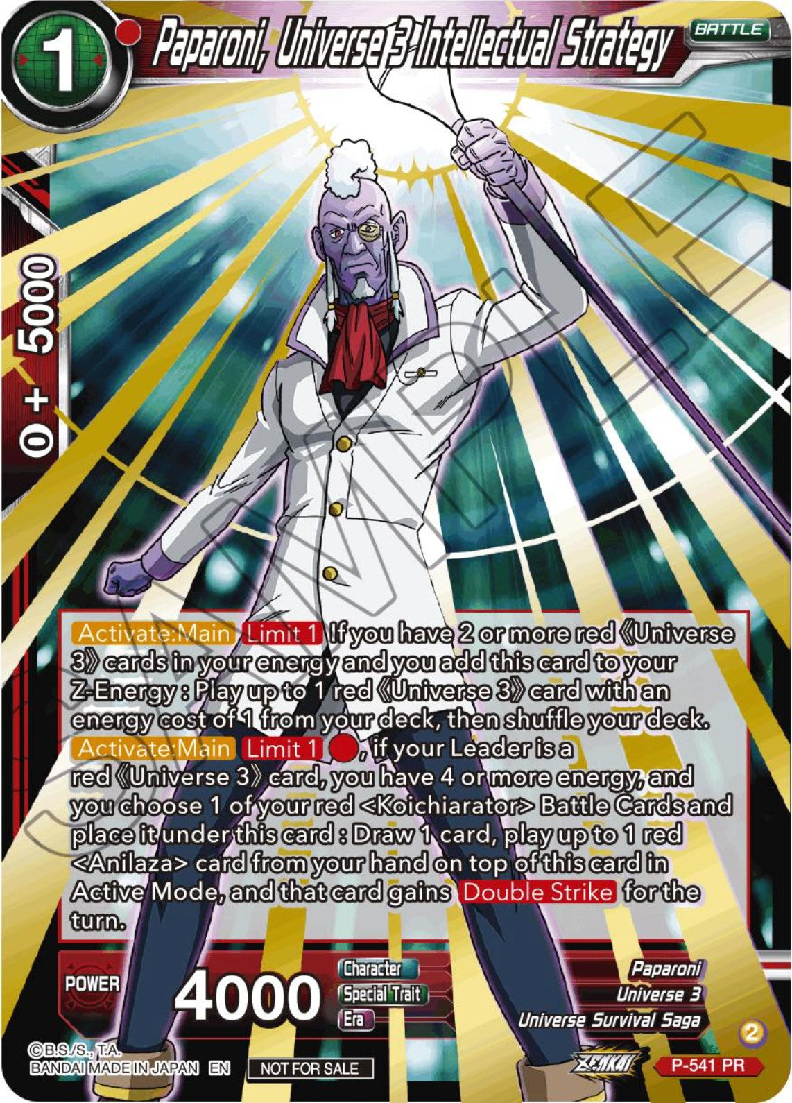 Paparoni, Universe 3 Intellectual Strategy (Championship Selection Pack 2023 Vol.3) (P-541) [Tournament Promotion Cards] | Red Riot Games CA