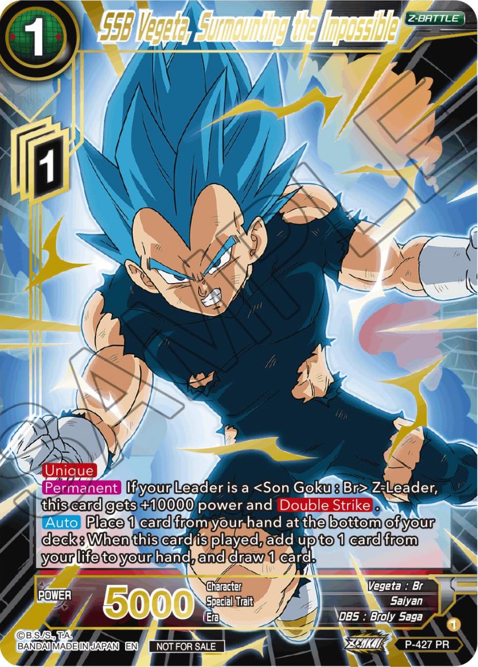 SSB Vegeta, Surmounting the Impossible (Alt. Art Card Set 2023 Vol. 3) (P-427) [Tournament Promotion Cards] | Red Riot Games CA