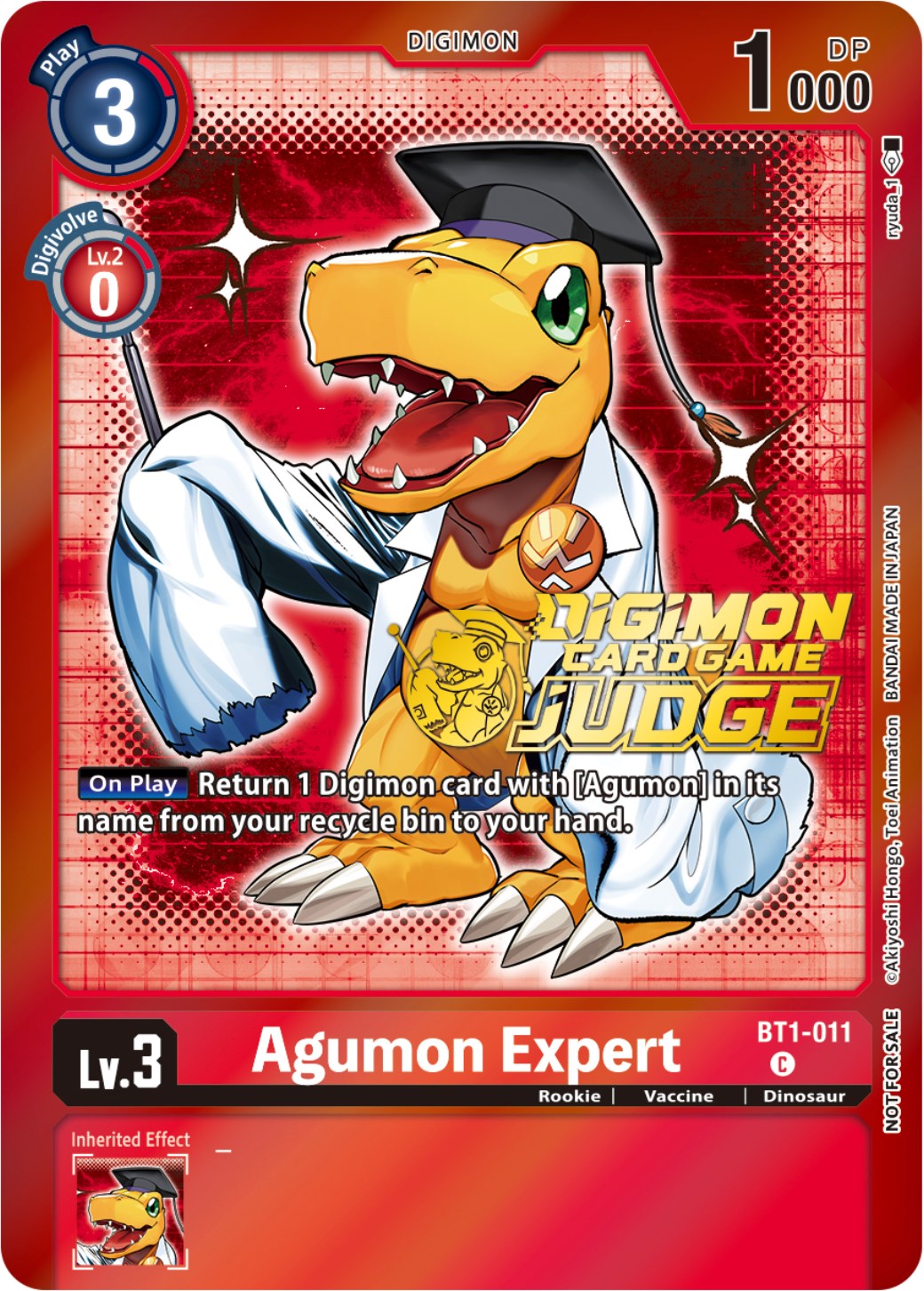 Agumon Expert [BT1-011] (Judge Pack 4) [Release Special Booster Promos] | Red Riot Games CA