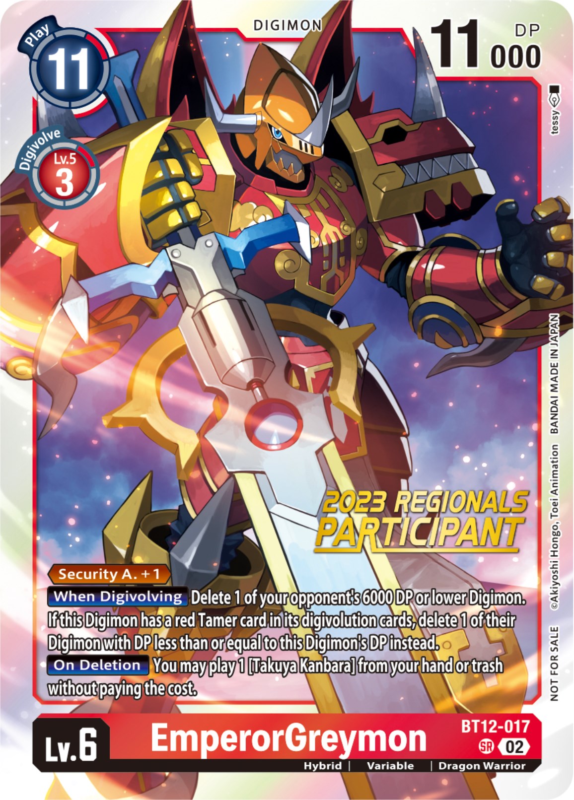 EmperorGreymon [BT12-017] (2023 Regionals Participant) [Across Time] | Red Riot Games CA