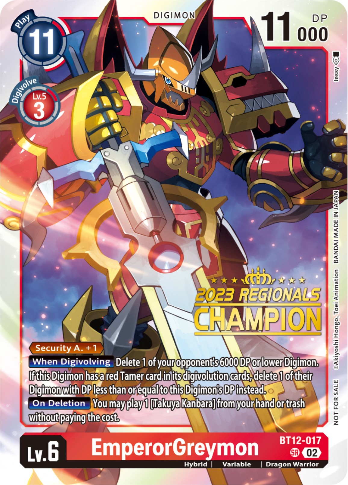 EmperorGreymon [BT12-017] (2023 Regionals Champion) [Across Time] | Red Riot Games CA