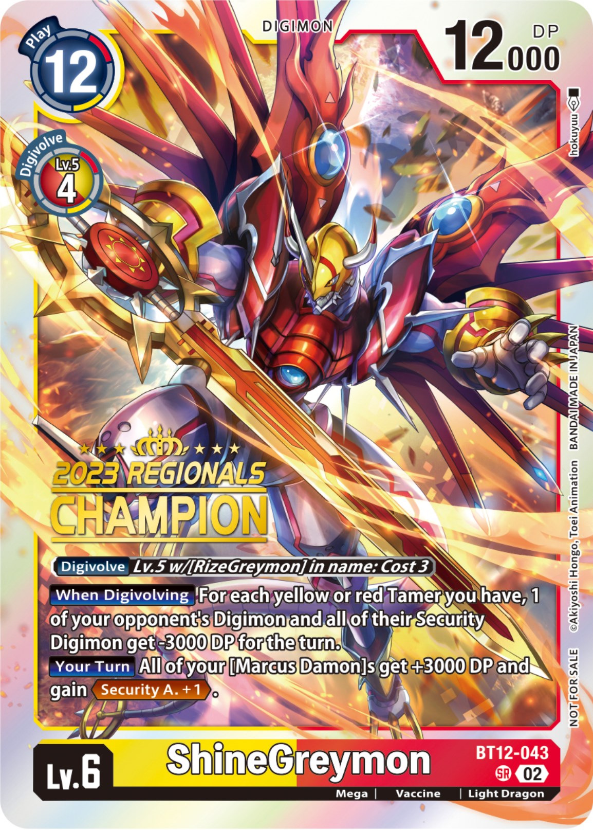 ShineGreymon [BT12-043] (2023 Regionals Champion) [Across Time] | Red Riot Games CA