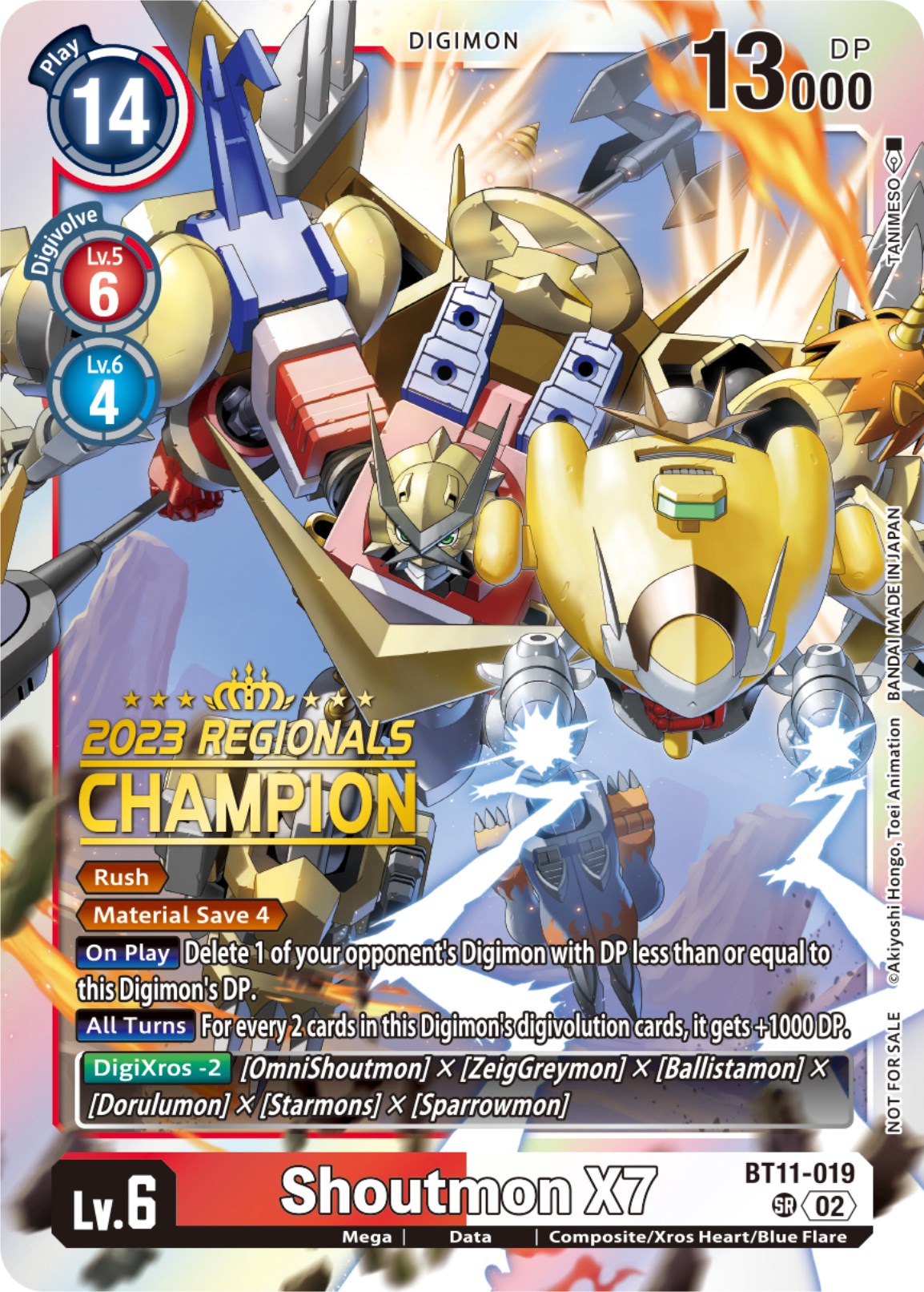 Shoutmon X7 [BT11-019] (2023 Regionals Champion) [Dimensional Phase] | Red Riot Games CA
