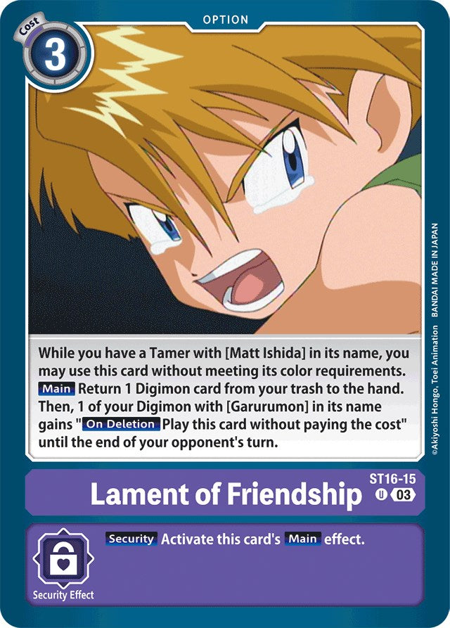 Lament of Friendship [ST16-15] [Starter Deck: Wolf of Friendship] | Red Riot Games CA