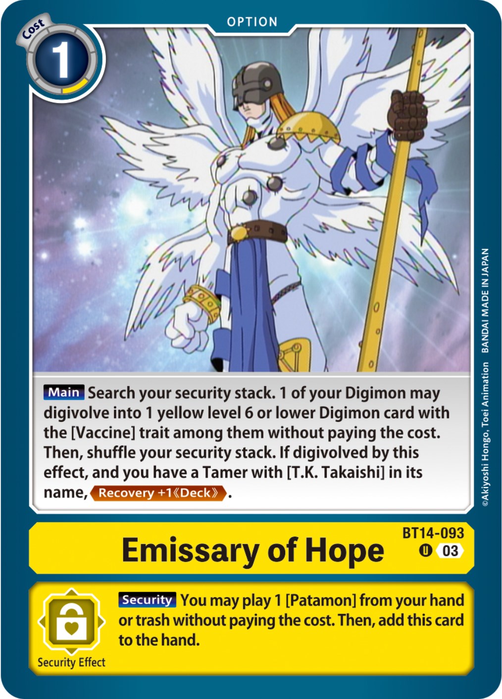 Emissary of Hope [BT14-093] [Blast Ace] | Red Riot Games CA