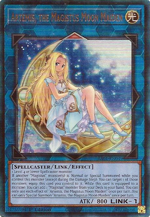 Artemis, the Magistus Moon Maiden [RA01-EN049] Prismatic Ultimate Rare | Red Riot Games CA