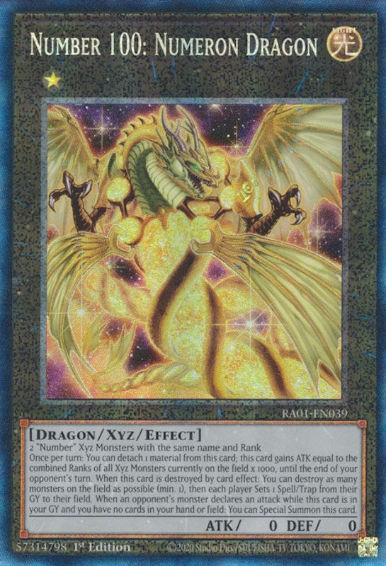 Number 100: Numeron Dragon [RA01-EN039] Prismatic Collector's Rare | Red Riot Games CA