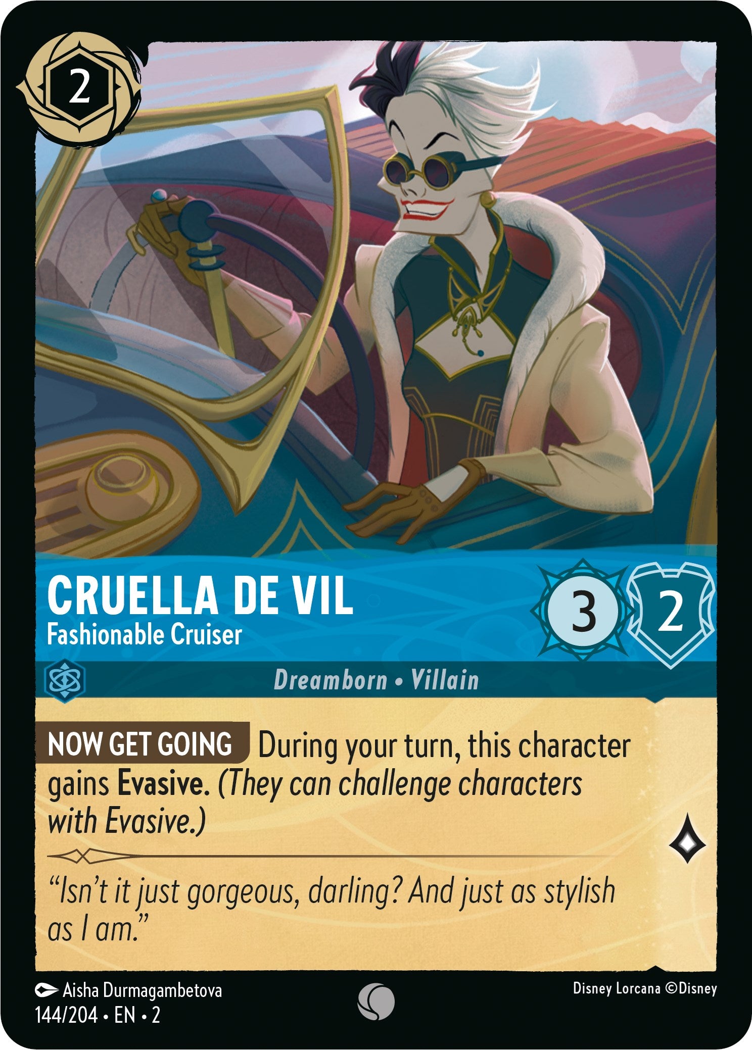 Cruella De Vil - Fashionable Cruiser (144/204) [Rise of the Floodborn] | Red Riot Games CA