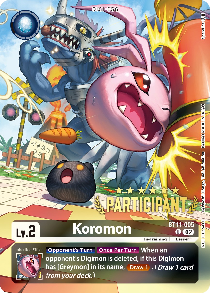 Koromon [BT11-005] (Digimon 3-On-3 November 2023 Participation) [Dimensional Phase] | Red Riot Games CA
