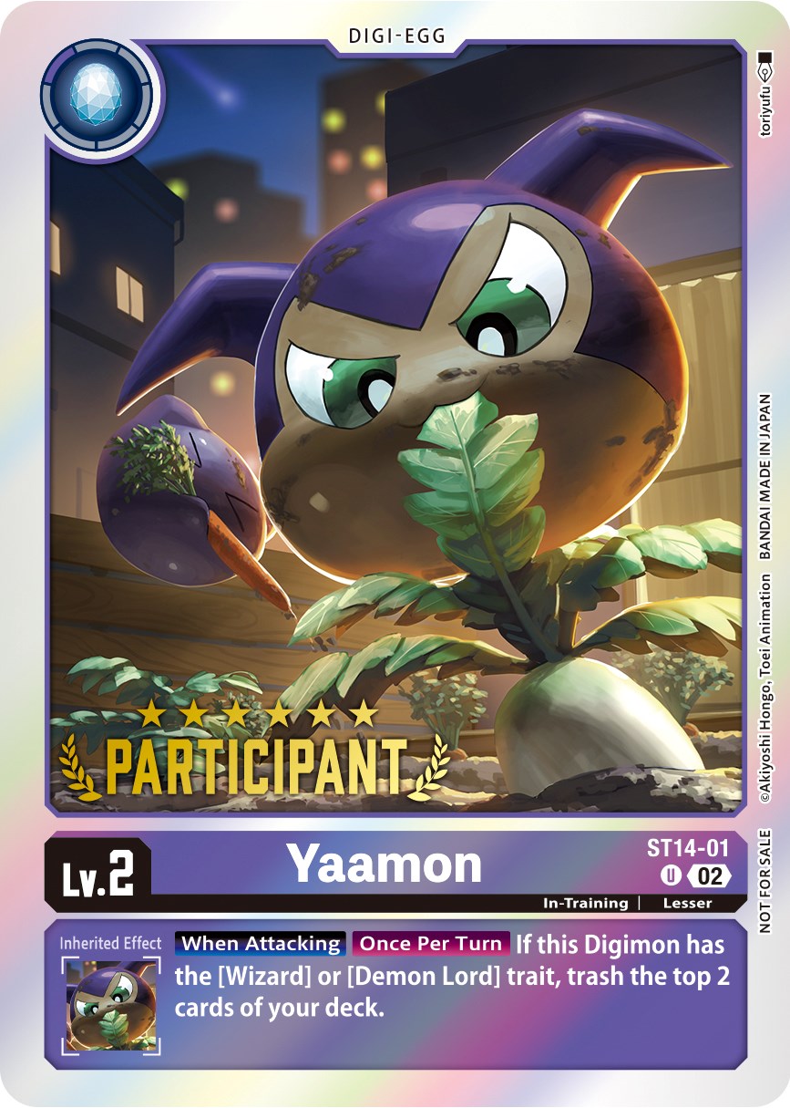 Yaamon [ST14-01] (Digimon 3-On-3 November 2023 Participation) [Starter Deck: Beelzemon Advanced Deck Set] | Red Riot Games CA