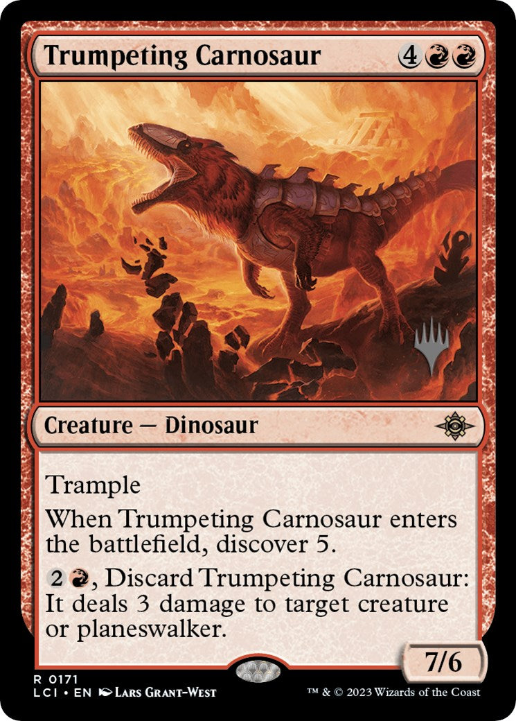 Trumpeting Carnosaur (Promo Pack) [The Lost Caverns of Ixalan Promos] | Red Riot Games CA