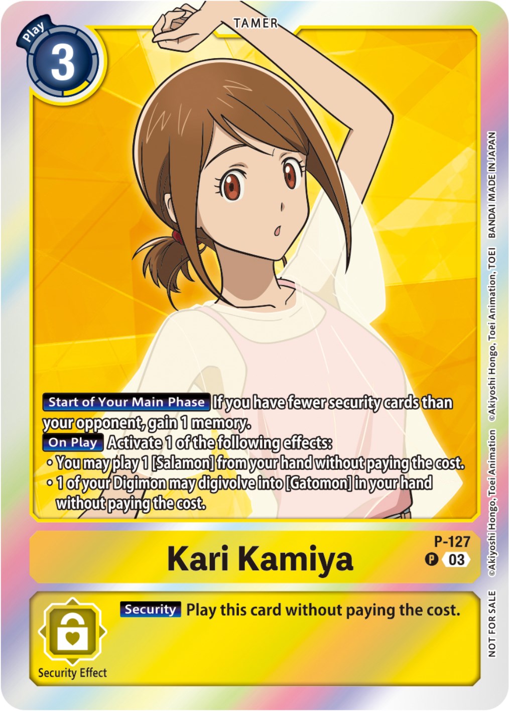 Kari Kamiya [P-127] (Tamer Party Pack -The Beginning- Ver. 2.0) [Promotional Cards] | Red Riot Games CA