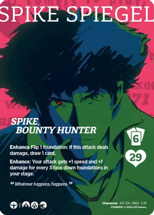 Spike, Bounty Hunter (Alternate Art) - Challenger Series: Cowboy Bebop and Trigun Stampede (CBTS) | Red Riot Games CA