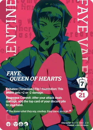 Faye, Queen of Hearts (Alternate Art) - Challenger Series: Cowboy Bebop and Trigun Stampede (CBTS) | Red Riot Games CA
