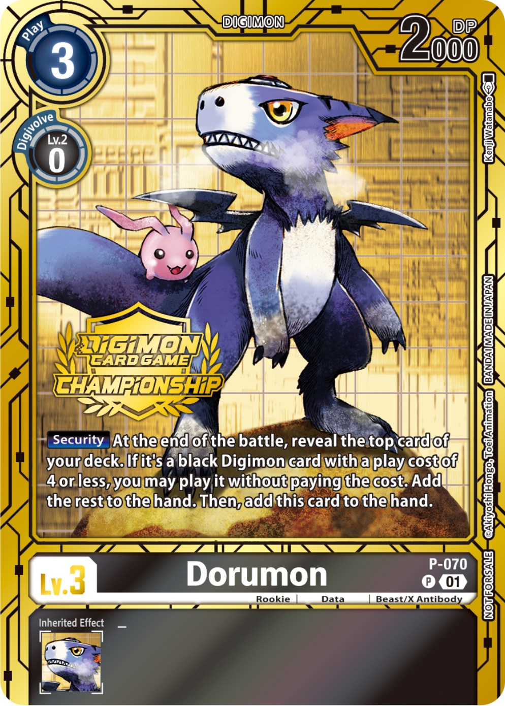 Dorumon [P-070] (Championship 2023 Gold Card Set) [Promotional Cards] | Red Riot Games CA