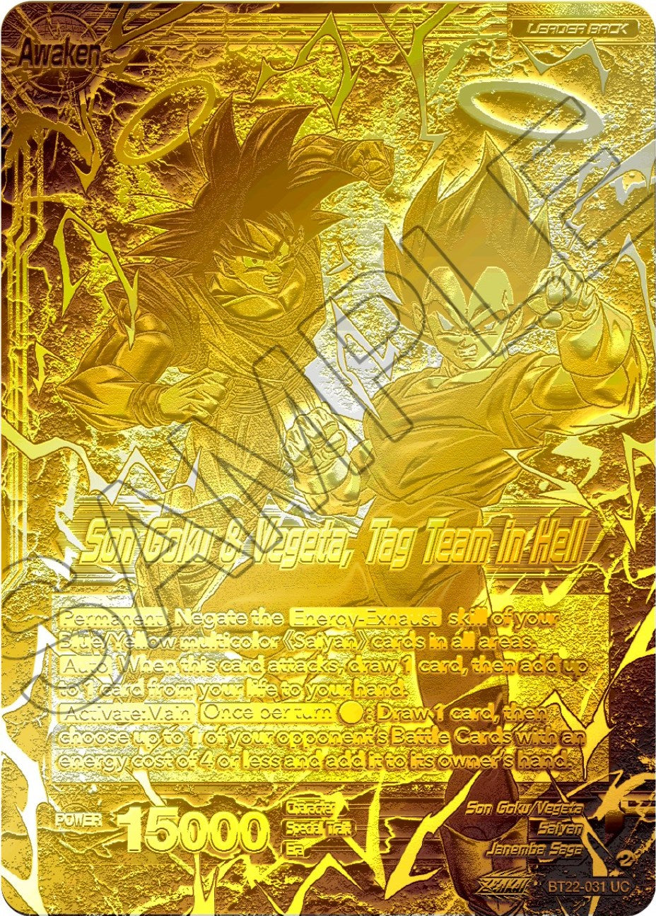 Son Goku // Son Goku & Vegeta, Tag Team in Hell (2023 Championship Finals) (Gold Metal Foil) (BT22-031) [Tournament Promotion Cards] | Red Riot Games CA