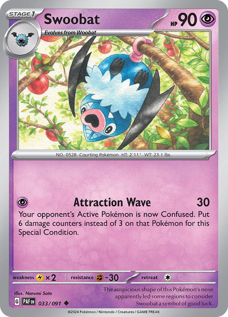 Swoobat (033/091) [Scarlet & Violet: Paldean Fates] | Red Riot Games CA