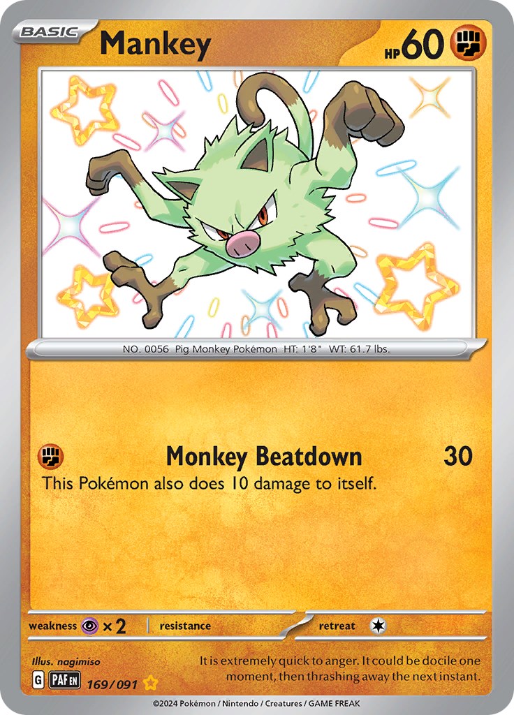 Mankey (169/091) [Scarlet & Violet: Paldean Fates] | Red Riot Games CA