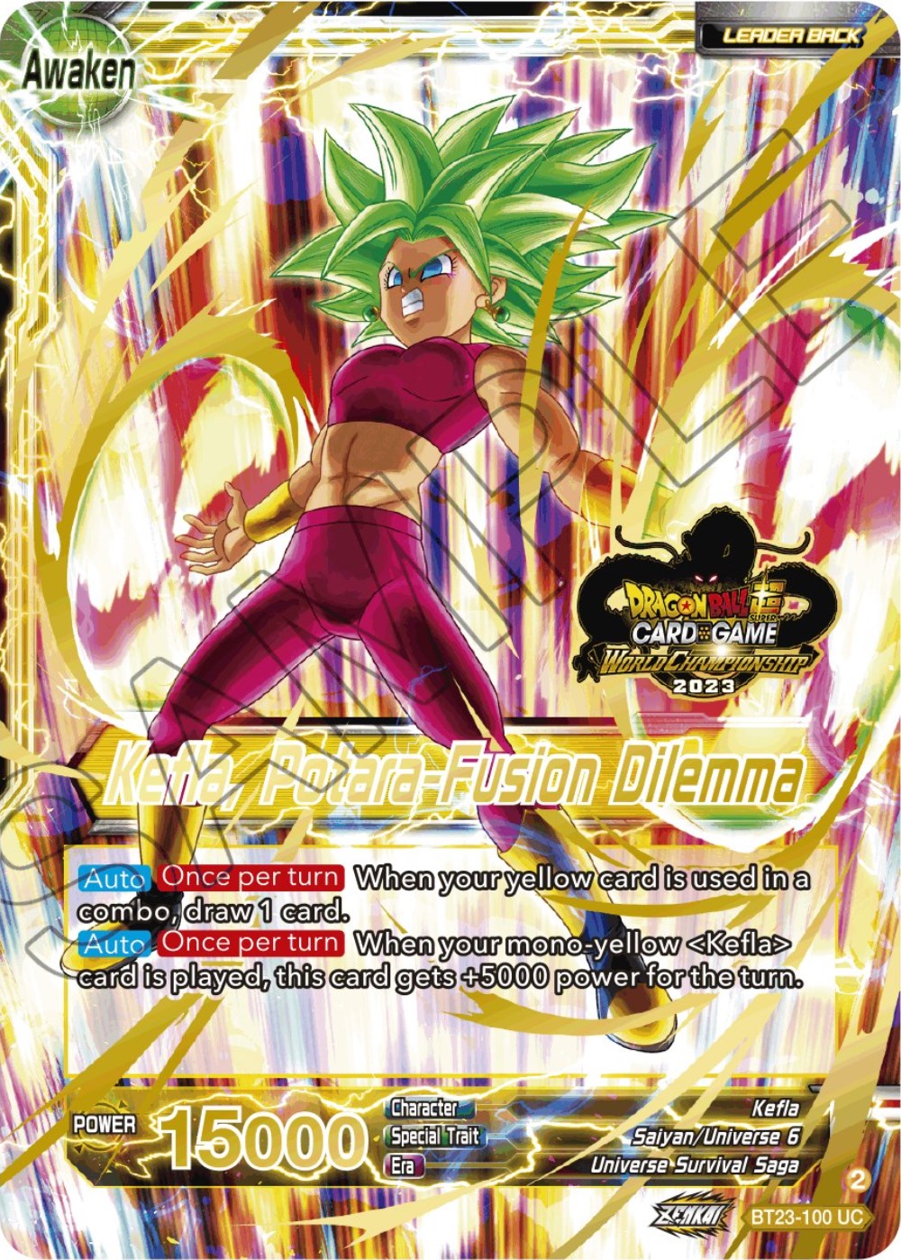 Kale & Caulifla // Kefla, Potara-Fusion Dilemma (2023 Worlds ZENKAI 06 Leader Set) (BT23-100) [Tournament Promotion Cards] | Red Riot Games CA