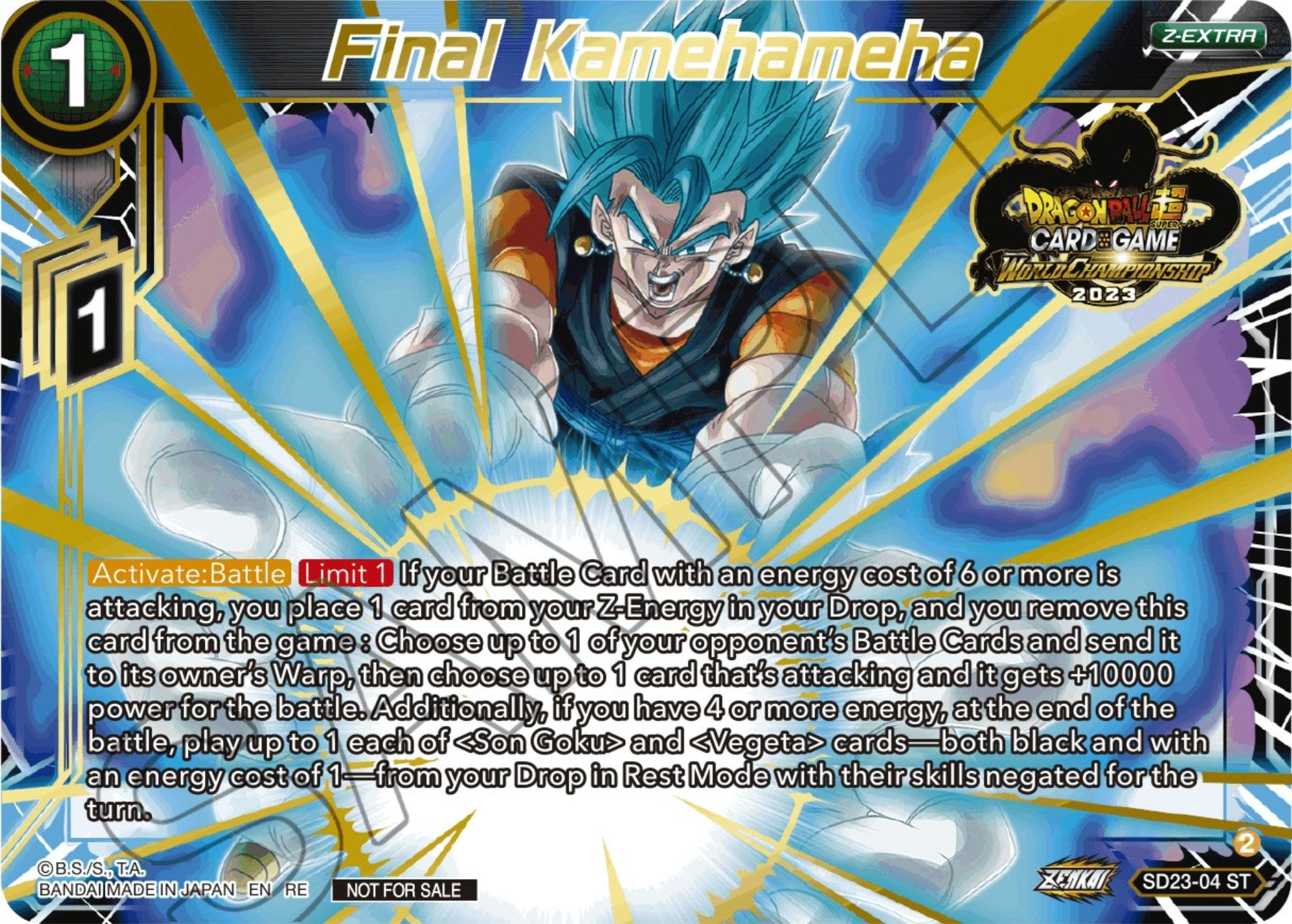 Final Kamehameha (2023 World Championship Z-Extra Card Set) (SD23-04) [Tournament Promotion Cards] | Red Riot Games CA